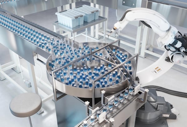 Photo showing a manufacturing facility for pharmaceuticals.